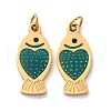 304 Stainless Steel Enamel Pendants STAS-U061-25G-A-1