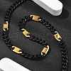 304 Stainless Steel Cuban Link Chain Necklaces for Women Men NJEW-A033-01B-EB-5