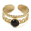 Natural Black Onyx Finger Rings RJEW-U027-06G-04-2