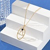 304 Stainless Steel Cubic Zirconia Twelve Constellations Runes Pendant Cable Chain Necklaces for Women NJEW-B121-02G-07-2