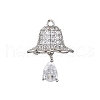 Rack Plating Brass with Cubic Zirconia Pendants KK-Q010-04P-1