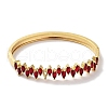 Brass Pave FireBrick Glass Hinged Bangles for Women BJEW-Z061-08C-2