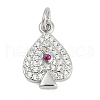 Brass Micro Pave Clear Cubic Zirconia Pendants KK-G522-53P-02-1