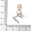 Brass Pendants with Cubic Zirconia European Beads KK-Q015-01B-3