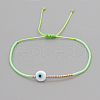 Adjustable Lanmpword Evil Eye Braided Bead Bracelet ZW2937-19-1