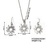 Simple and Elegant Flower Brass Rhinestones Earrings and Necklace Set for Women KU5876-1