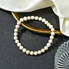 Natural Fossil Beads Stretch Bracelets for Women Men BJEW-JB11349-1