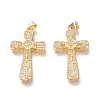 Brass Micro Pave Clear Cubic Zirconia Pendants ZIRC-O038-03G-2