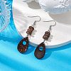Teardrop Natural Coconut Dangle Earrings for Women EJEW-JE05891-2