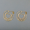 Hollow Heart with Word Love Brass Stud Earrings for Women XT8202-1