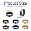 Crafans 6Pcs 3 Colors Stainless Steel Plain Band Rings RJEW-CF0001-03-3