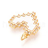 Brass Micro Pave Clear Cubic Zirconia Pendants KK-N268-40G-2