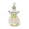 Pearlized Glass Pearl Beads  Pendants PALLOY-MZ00487-2