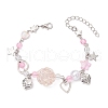 Star & Strawberry Alloy Charm Bracelets BJEW-JB11308-1