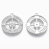 Brass Micro Pave Cubic Zirconia Pendants KK-R130-016P-NF-2