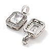 Brass with Clear Cubic Zirconia Charms KK-P271-25P-2