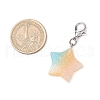 10Pcs Glitter Star Opaque Resin Pendant Decorations HJEW-JM02875-3