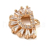 Brass Micro Pave Clear Cubic Zirconia Pendants ZIRC-U003-01G-07-2