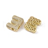 Brass Micro Pave Clear Cubic Zirconia Pendants KK-Z041-01G-E-2