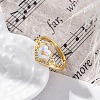 Brass Micro Pave Clear Cubic Zirconia Cuff Finger Rings RJEW-G337-26G-1