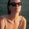 Stainless Steel Textured Teardrop Stud Earrings PU5820-1-4