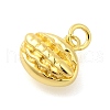 Oval Rack Plating Brass Pendants Charms KK-S396-72G-2