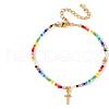 Easter Cross Glass Seed Beads Link Bracelets for Women IT6795-5