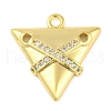 Cross Theme Real 18K Gold Plated Brass Micro Pave Clear Cubic Zirconia Pendants KK-L219-06G-04-1
