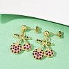 Brass Cubic Zirconia Dangle Stud Earrings EJEW-Q036-07G-4