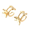 Brass Micro Pave Clear Cubic Zirconia Cuff Earrings EJEW-F370-24G-3