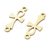 304 Stainless Steel Religion Ankh Cross Links Connector Charms STAS-S153-01G-2