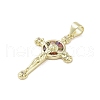 Real 18K Gold Plated Brass Micro Pave Cubic Zirconia Pendants KK-A209-08G-01-2