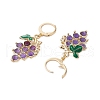 Grape Alloy Enamel Leverback Earrings EJEW-JE06187-4