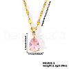 Fashionable Brass Pave Glass Teardrop Pendant Necklaces UU4380-1-1