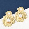 304 Stainless Steel ABS Plastic Pearl Stud Earrings for Women EJEW-U046-12C-G-2