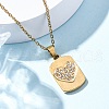 201 Stainless Steel Crystal Rhinestone Pendant Necklaces for Women NJEW-F335-01G-02-4