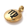304 Stainless Steel Black Enamel Charms STAS-R009-02G-02-2