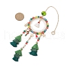 Christmas Theme Glass Beaded & Alloy Enamel Charm Hanging Ornaments HJEW-TA00245-3