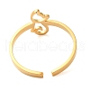 Hollow Cat 304 Stainless Steel Open Cuff Rings for Women RJEW-N048-07G-3