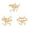 FIBLOOM  3pcs 3 styles Brass Adjustable Ring Findings FIND-FI0001-06G-1