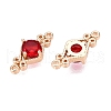 Brass Pave Faceted Glass Connector Charms FIND-T070-03E-2