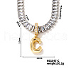 Golden Tone Brass Pave Clear Cubic Zirconia Letter Pendant Necklaces for Women YX4437-3-1