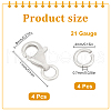 GOMAKERER 4Pcs 925 Sterling Silver Lobster Claw Clasps STER-GO0001-40B-2