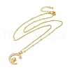 Brass Micro Pave Clear Cubic Zirconia Pendants Necklaces NJEW-K269-05G-09-2