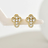 Fashionable Cross S925 Sterling Silver Clear Cubic Zirconia Stud Earrings BO3821-4