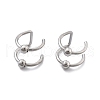 304 Stainless Steel 2 Line Round Clip on Nose Rings AJEW-A062-02P-2