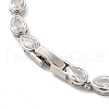 Clear Cubic Zirconia Teardrop Link Chain Necklace NJEW-E074-01P-4