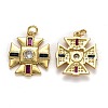 Brass Micro Pave Cubic Zirconia Pendants ZIRC-L100-023G-2