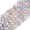Natural Amethyst & Aquamarine & Madagascar Rose Quartz Beads Strands G-G271-D01-6x8mm-2