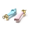 Brass Enamel Pendants KK-Q043-29B-2